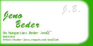 jeno beder business card